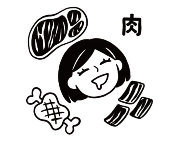 イラストACで人気のイラストレーターとコラボした限定デザインのスタンプ　シヤチハタ OSMO(オスモ)25×30mm はんこ ハンコ　肉 - 画像 (2)