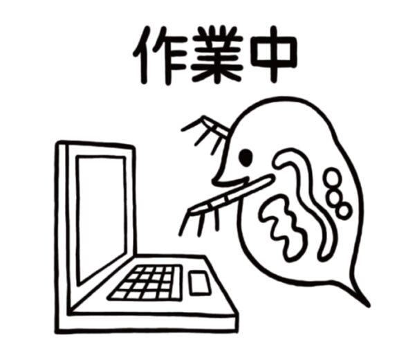 イラストACで人気のイラストレーターとコラボした限定デザインのスタンプ　シヤチハタ OSMO(オスモ)25×30mm はんこ ハンコ　作業中 - 画像 (2)