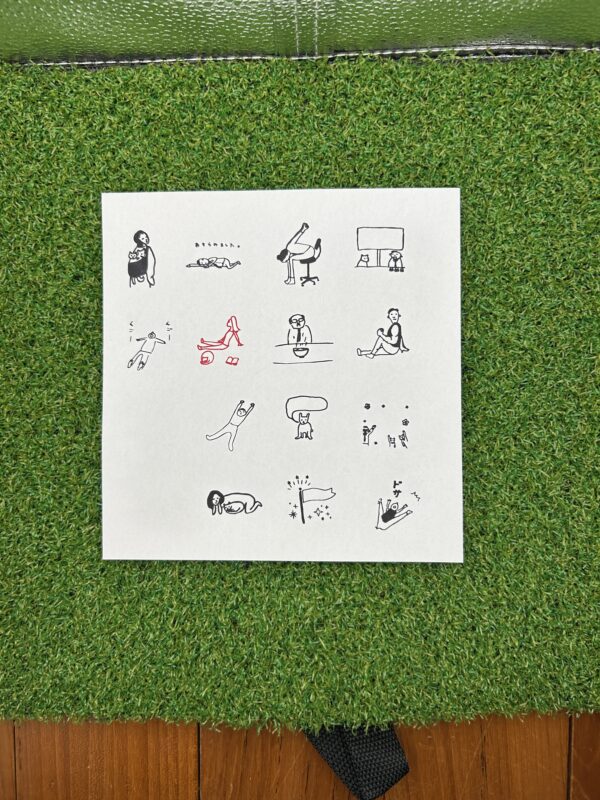 イラストACで人気のイラストレーターとコラボした限定デザインのスタンプ　シヤチハタ OSMO(オスモ)25×30mm はんこ ハンコ　コケる人 - 画像 (4)