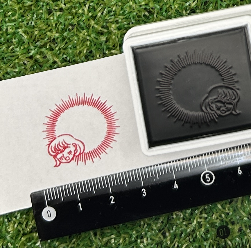 イラストACで人気のイラストレーターとコラボした限定デザインのスタンプ　シヤチハタ OSMO(オスモ)25×30mm はんこ ハンコ　ショック
