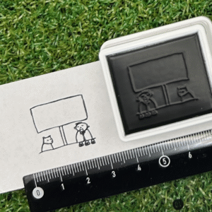 イラストACで人気のイラストレーターとコラボした限定デザインのスタンプ　シヤチハタ OSMO(オスモ)25×30mm はんこ ハンコ　おにぎり屋さん