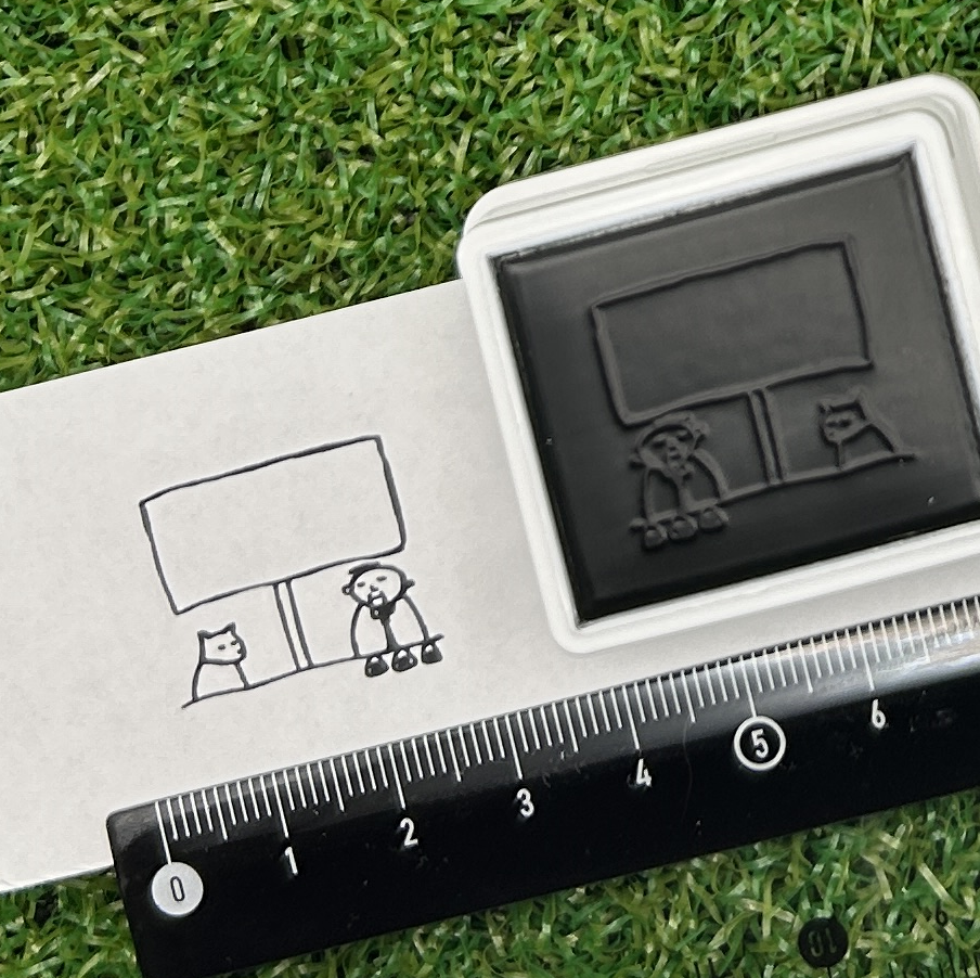 イラストACで人気のイラストレーターとコラボした限定デザインのスタンプ　シヤチハタ OSMO(オスモ)25×30mm はんこ ハンコ　おにぎり屋さん