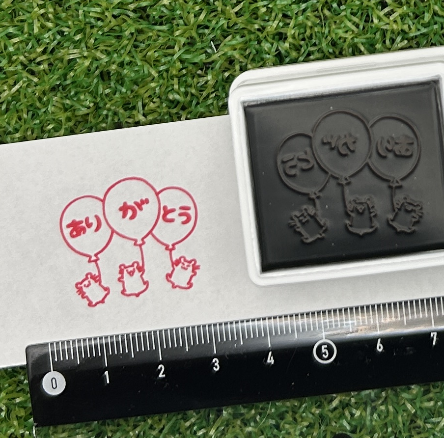 イラストACで人気のイラストレーターとコラボした限定デザインのスタンプ　シヤチハタ OSMO(オスモ)25×30mm はんこ ハンコ　ありがとう