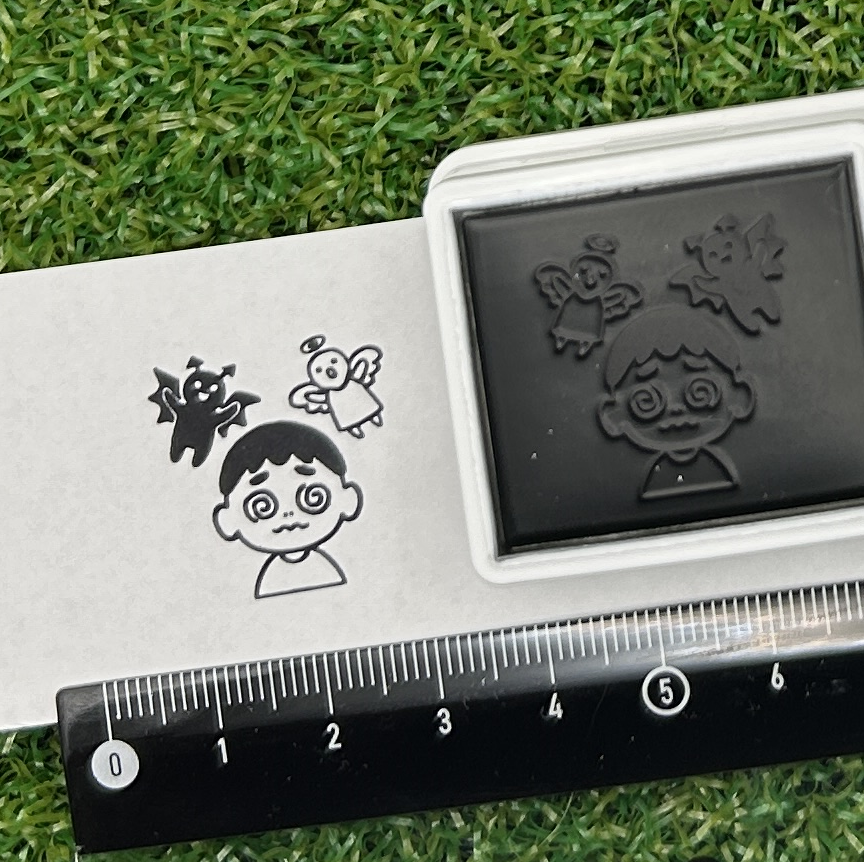 イラストACで人気のイラストレーターとコラボした限定デザインのスタンプ　シヤチハタ OSMO(オスモ)25×30mm はんこ ハンコ　どっち？