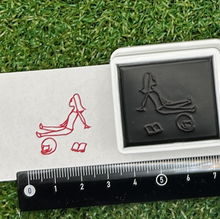 イラストACで人気のイラストレーターとコラボした限定デザインのスタンプ　シヤチハタ OSMO(オスモ)25×30mm はんこ ハンコ　窓を開けて深呼吸