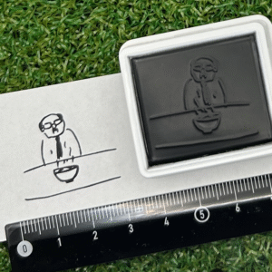 イラストACで人気のイラストレーターとコラボした限定デザインのスタンプ　シヤチハタ OSMO(オスモ)25×30mm はんこ ハンコ　食事おじさん