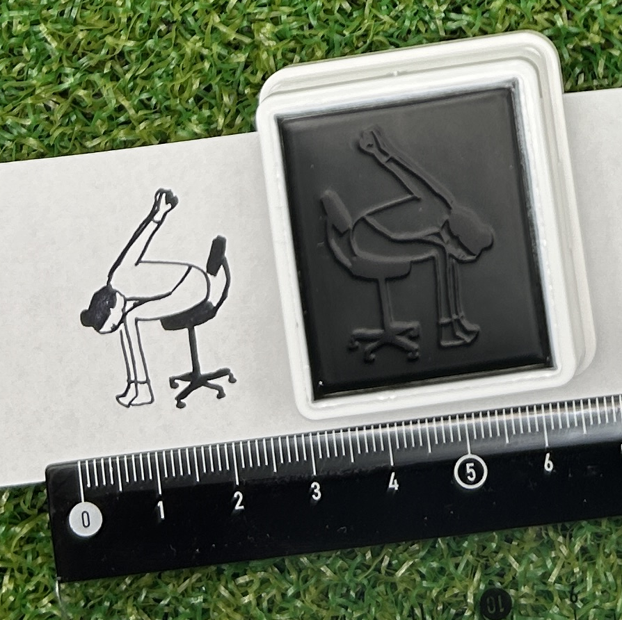 イラストACで人気のイラストレーターとコラボした限定デザインのスタンプ　シヤチハタ OSMO(オスモ)25×30mm はんこ ハンコ　ストレッチ
