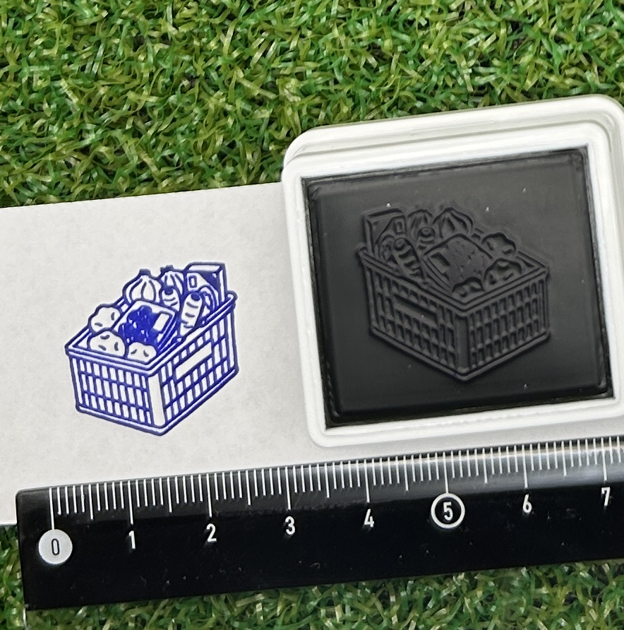 イラストACで人気のイラストレーターとコラボした限定デザインのスタンプ　シヤチハタ OSMO(オスモ)25×30mm はんこ ハンコ　カレー