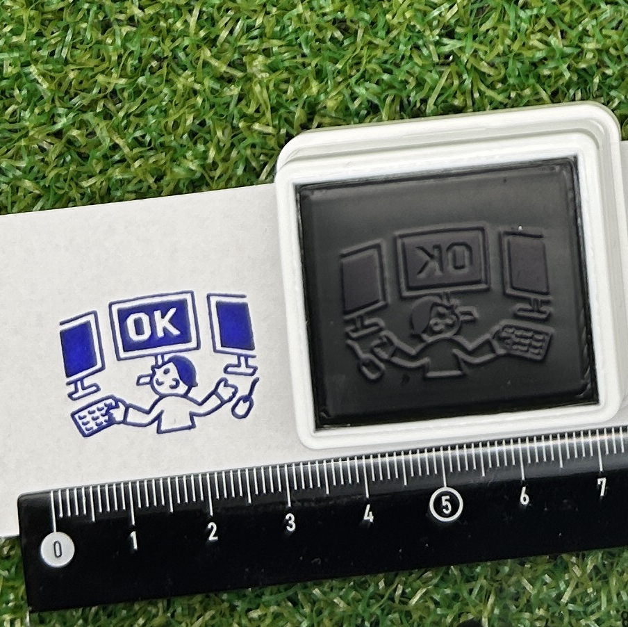 イラストACで人気のイラストレーターとコラボした限定デザインのスタンプ　シヤチハタ OSMO(オスモ)25×30mm はんこ ハンコ　OK